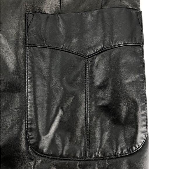 90s black leather blazer jacket 1990s vintage - Picture 10 of 12